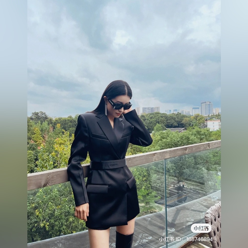 SOLD Alexander Wang blazer dress in satin tailoring